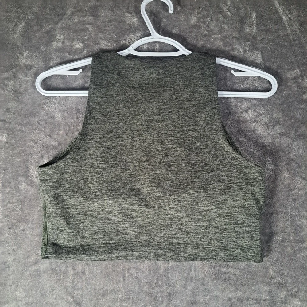 Offline by Aerie The Hugger Recharge Sports Bra Gray Cutout Yoga Top Athleisure